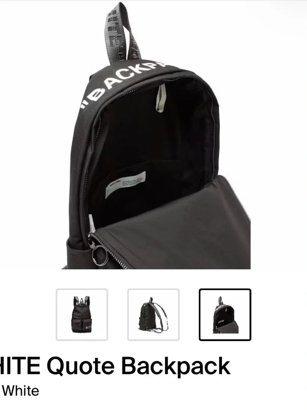 Off-White Black Backpack with 